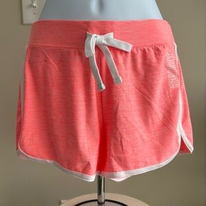Justice Coral Heather Athletic Shorts with White Trim